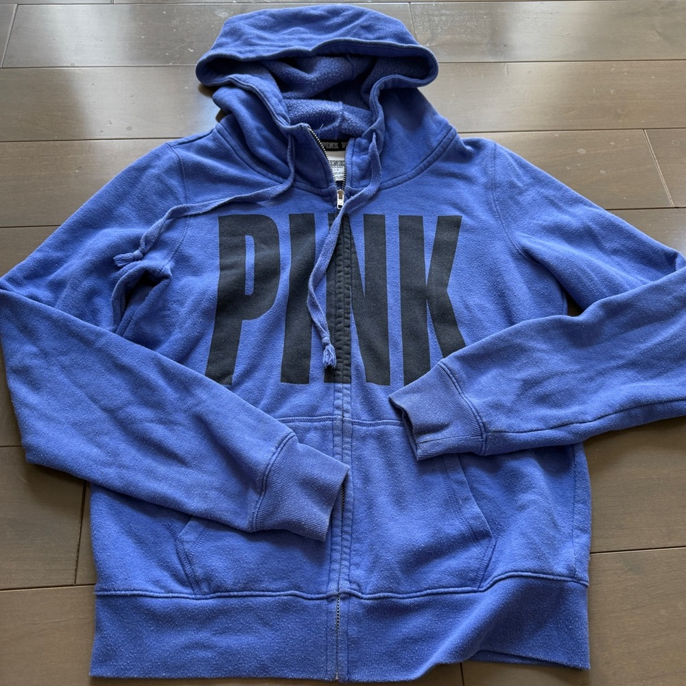 PINK Victoria's Secret Blue Zip-Up Hoodie